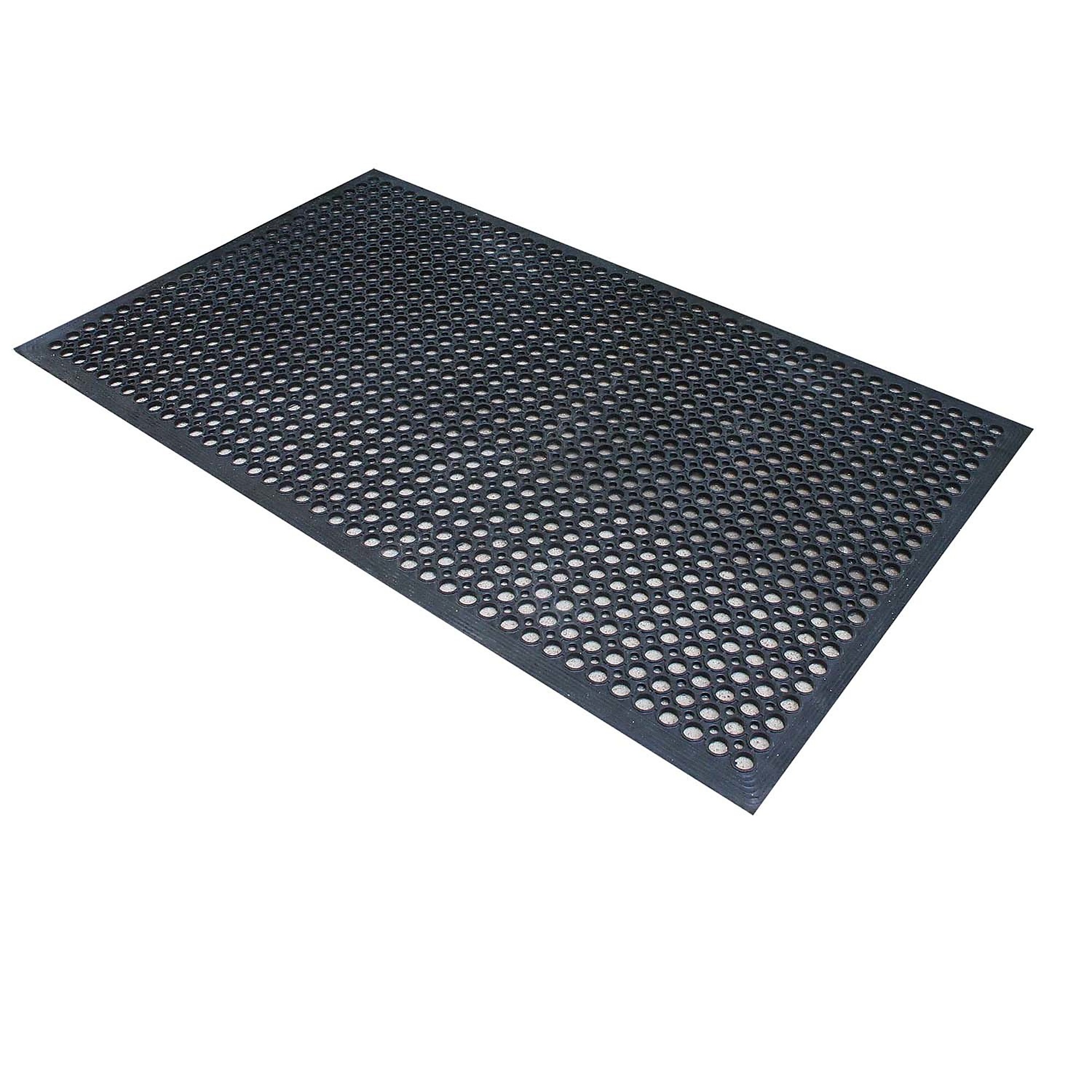 Buffalo Tools, 3 x 5ft. Industrial Rubber Floor Mat, Width 36 in, Length 60 in, Thickness 1/4 in, Model# RMAT35